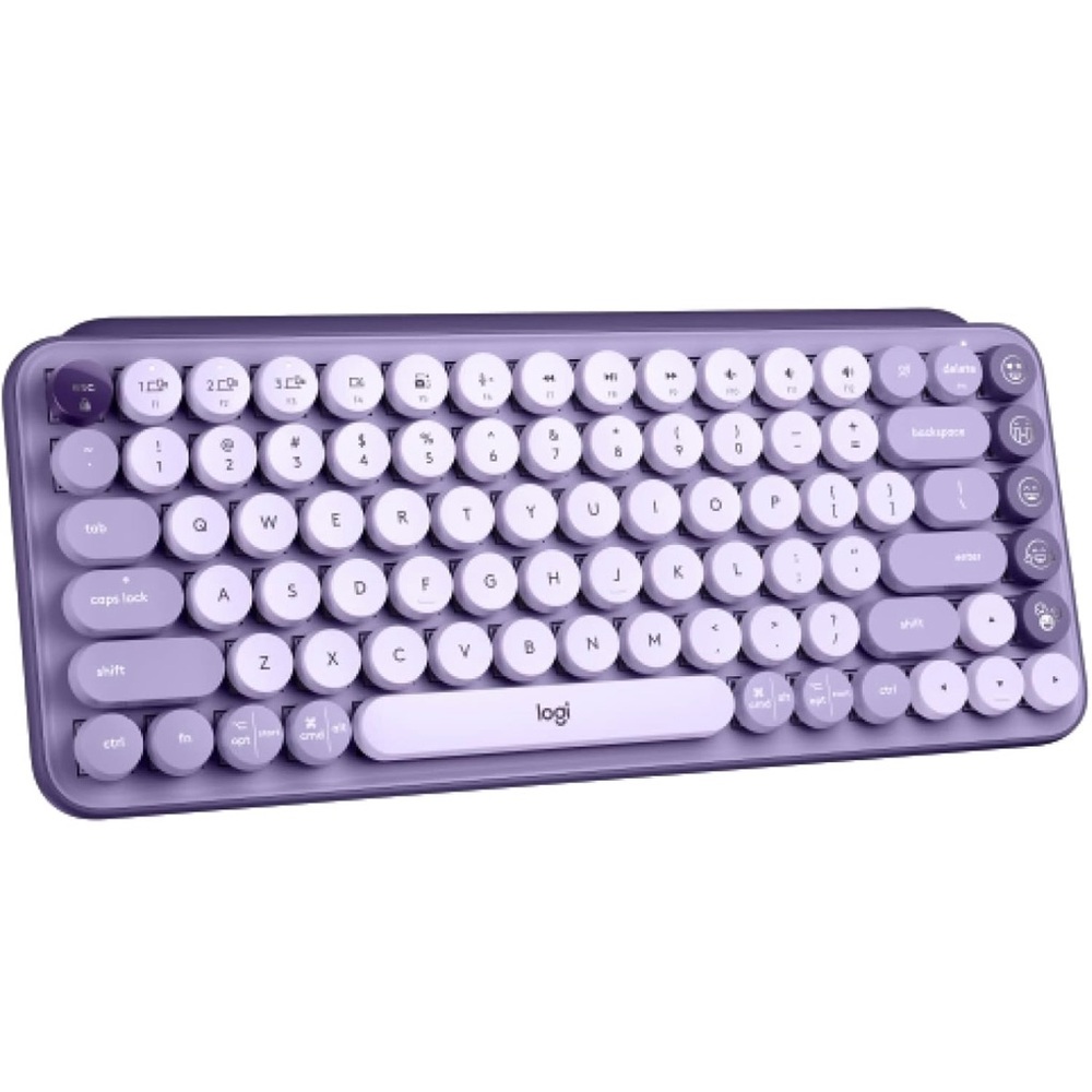 Logitech Purple Wireless Retro Round-Key Keyboard